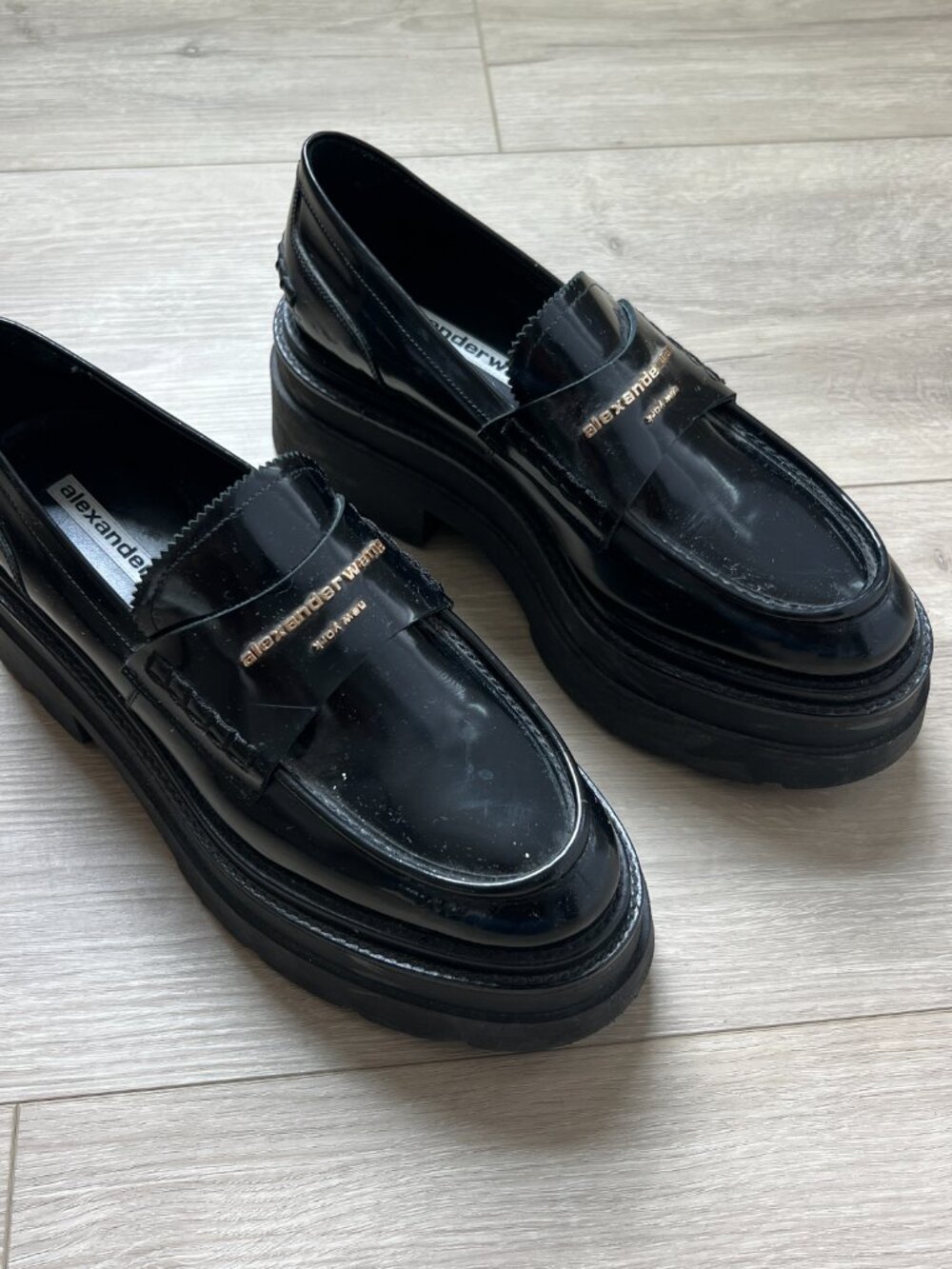 Alexander Wang Black Carter Platform Loafers
